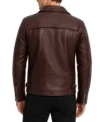 Night Rider Mens Oxblood Biker Leather Jacket