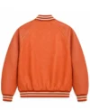 Ny Knicks X Chrome Hearts Orange Leather Jacket Back