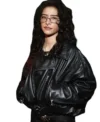 Odessa A’zion The Actor Awards Black Biker Oversized Leather Jacket
