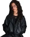 Odessa A’zion The Actor Awards Black Biker Oversized Leather Jacket For Men and Women