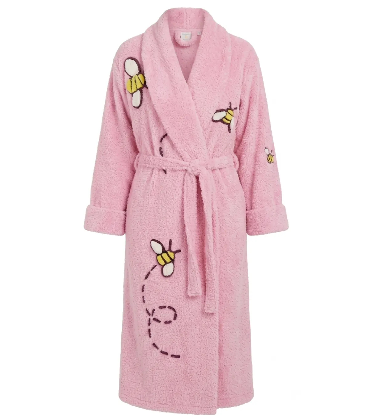 Pink Bee and Beehive Chenille Bathrobe