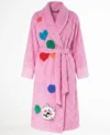 Pink Confetti Kitty Cat Theme Chenille Bathrobe