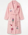 Pink Sweet Dreams Candy Theme Chenille Bathrobe