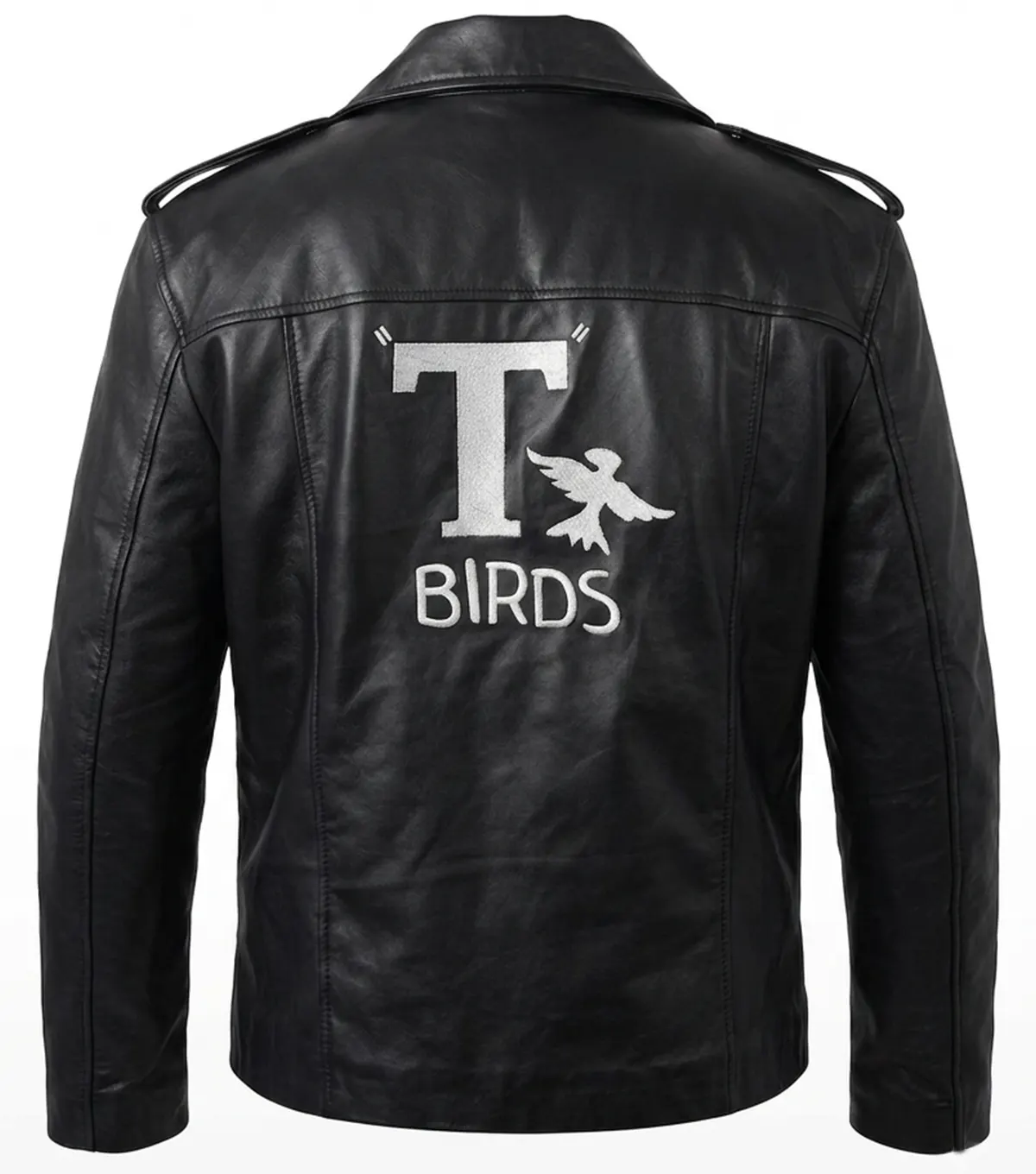 Plus Size Grease Authentic T-Birds Leather Jacket back view