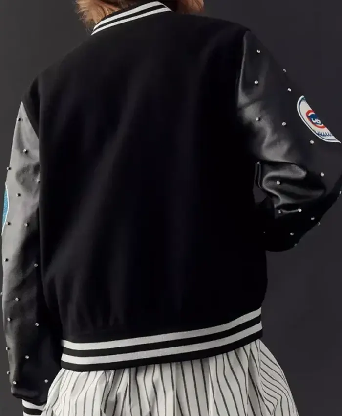 Pro Baseball The Wild Collective Chicago Cubs 1986 Black Baseball Varsity Jacket Back