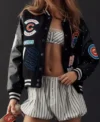 Pro Baseball The Wild Collective Chicago Cubs 1986 Black Baseball Varsity Jacket Front