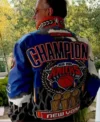 Pro Basketball Jeff Hamilton New York Knicks 2026 Champions Leather Jacket Back