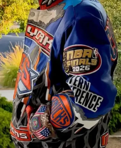 Pro Basketball Jeff Hamilton New York Knicks 2026 Champions Leather Jacket Right