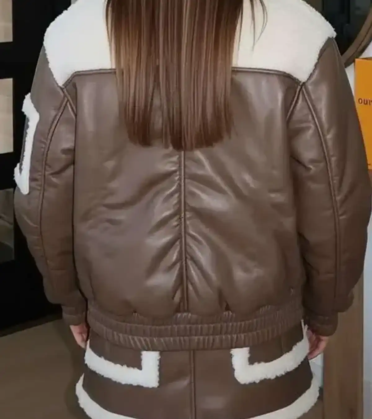 RHOSLC Meredith Marks Brown Leather Jacket For Sale