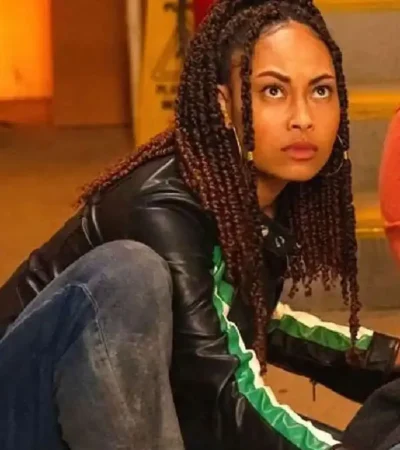 Rainbow Wedell School Spirits S03 Tv Series Claire Zomer Black Cropped Leather Jacket