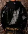 Raw Is War Black Leather Jacket Back