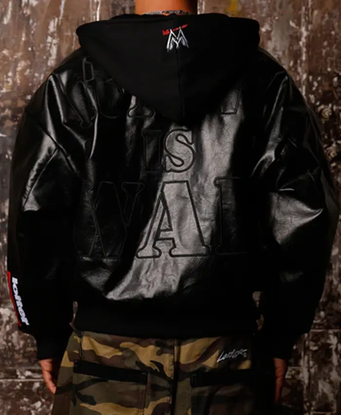 Raw Is War Black Leather Jacket Back