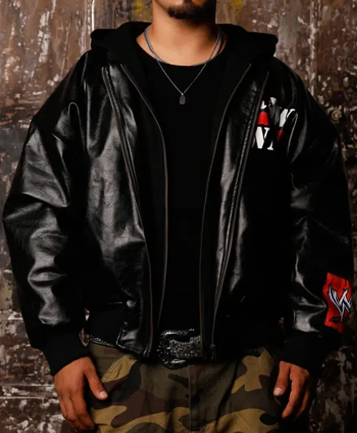 Raw Is War Black Leather Jacket