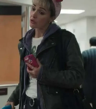 Rose Byrne Tow 2026 Amanda Ogle Grey Leather Jacket