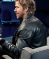 Ryan Gosling Late Night with Seth Meyers S013 Black Leather Jacket For Sale