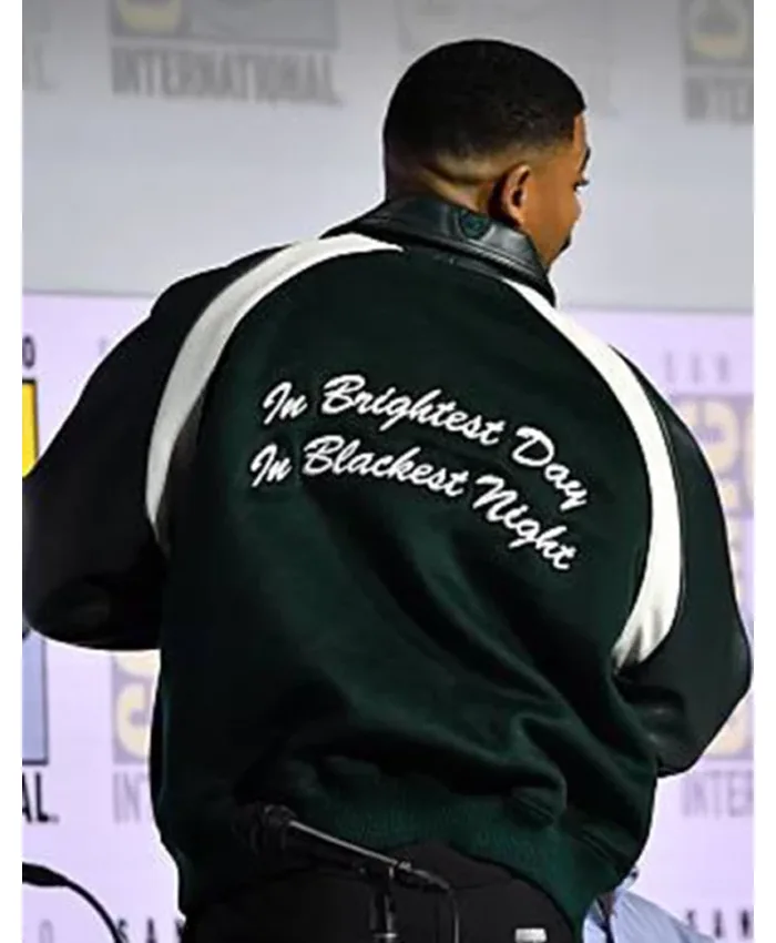 San Diego Comic-Con 2026 Aaron Pierre Green Varsity Jacket Back