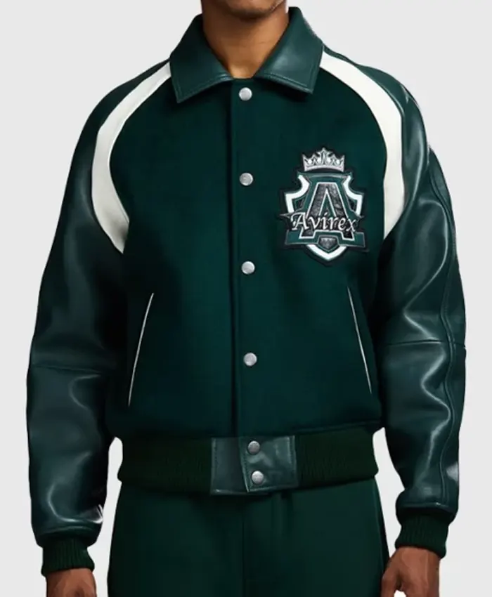 San Diego Comic-Con 2026 Aaron Pierre Green Varsity Jacket Front