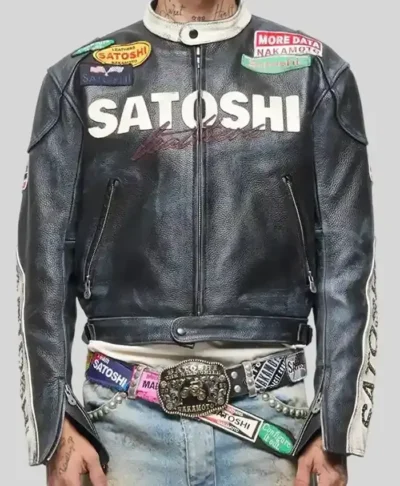 Satoshi Nakamoto Racer Leather Jacket