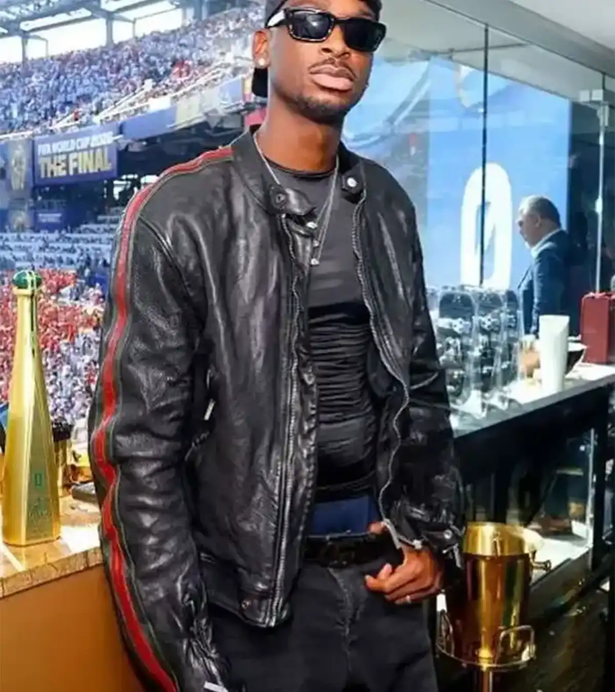 Shai Gilgeous-Alexander NYC 2026 Black Racing Leather Jacket For Sale