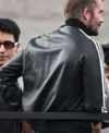 Shop David Beckham FIFA World Cup 2026 NYC Black Bomber Leather Jacket