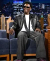 Shop Jazz Chisholm Jr The Tonight Show Starring Jimmy Fallon 2026 Blacke Leather Jacket For Men and Women