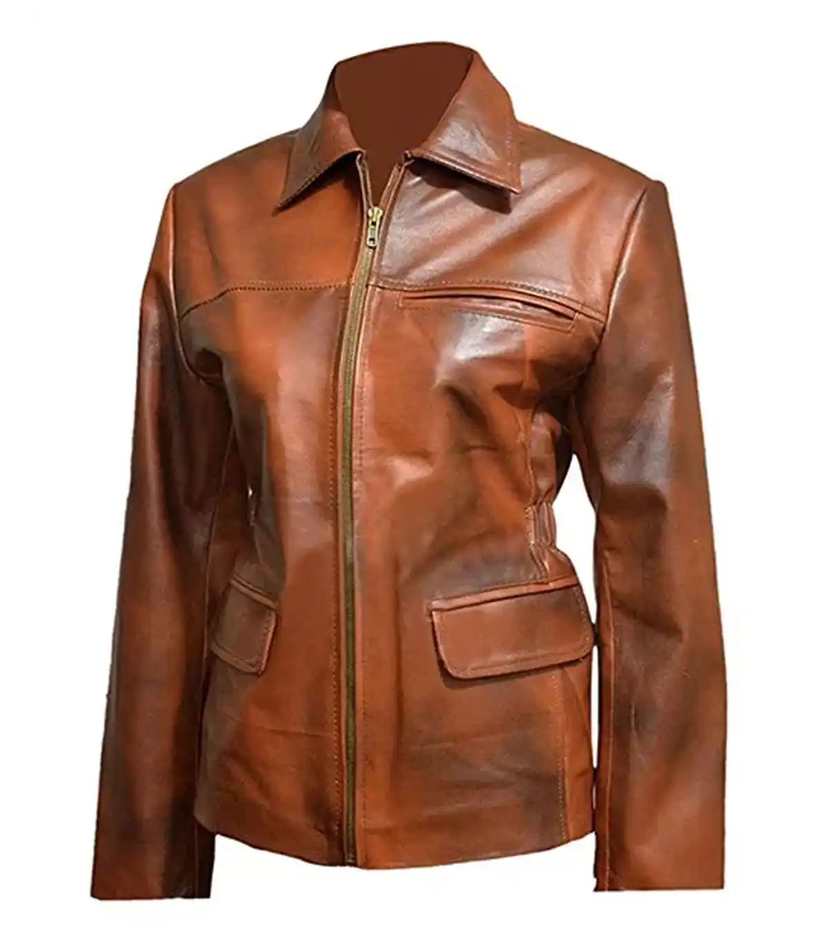 Shop Jennifer Lawrence The Hunger Games Mockingjay Katniss Everdeen Brown Leather Jacket