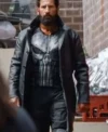 Shop Jon Bernthal TV Series The Punisher One Last Kill Frank Castle Black Leather Coat