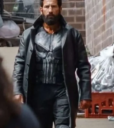 Shop Jon Bernthal TV Series The Punisher One Last Kill Frank Castle Black Leather Coat