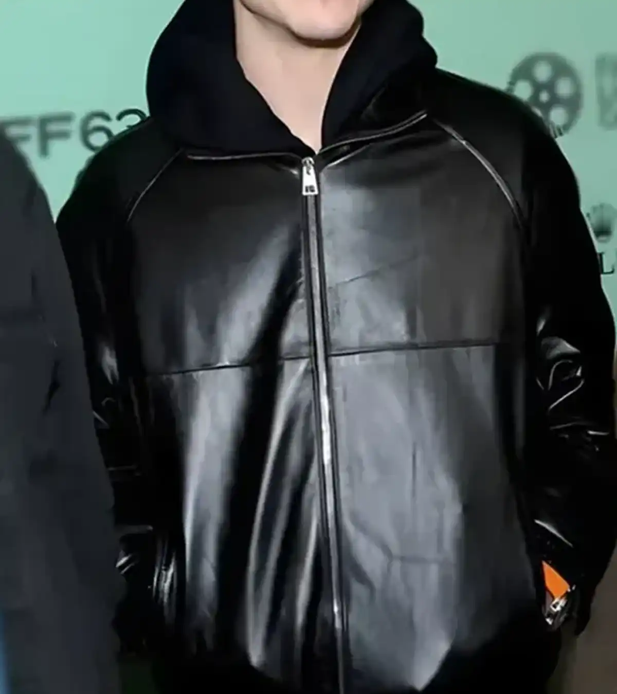 Shop Timothee Chalamet Marty Premiere Black Leather Jacket For Sale