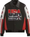 Shop USA Basketball Team Kevin Durant Black Leather Jacket