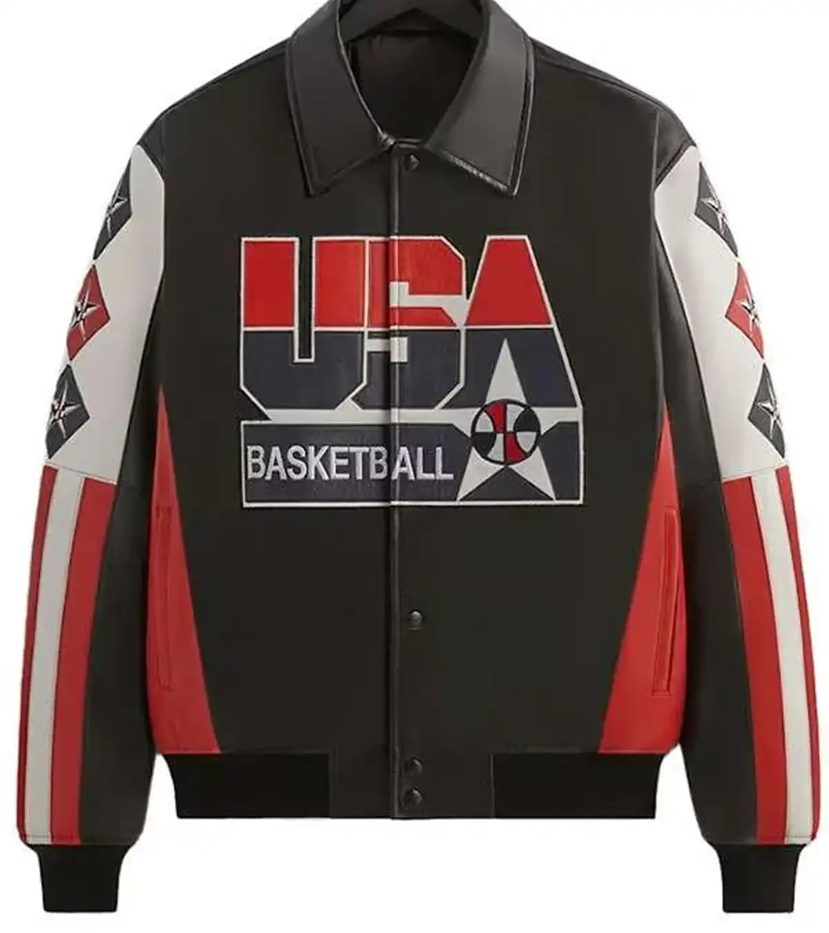 Shop USA Basketball Team Kevin Durant Black Leather Jacket
