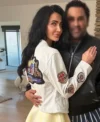 Shop Veronika Mudra Lewis Hamilton White Leather Jacket