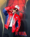 Spider-Man Brand New Day Premiere 2026 Cristian Andres Red and Blue Leather Marvel Spider-Man Moto Jacket Front