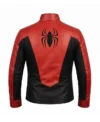 Spider-Man Red and Black Superhero Costume Leather Jacket For Men