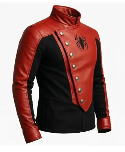 Spider-Man Red and Black Superhero Costume Leather Jacket Sale