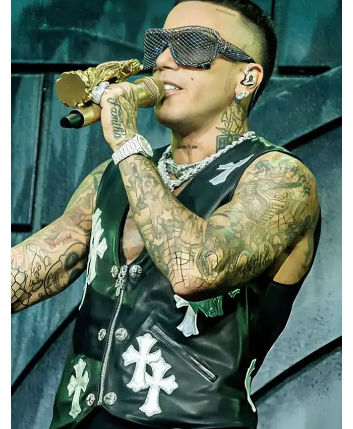 Stadio San Siro Sfera Ebbasta Leather Vest