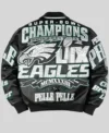 Super Bowl Champions Meek Mill Philadelphia Eagles Black Leather Jacket Back
