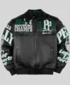 Super Bowl Champions Meek Mill Philadelphia Eagles Black Leather Jacket Front