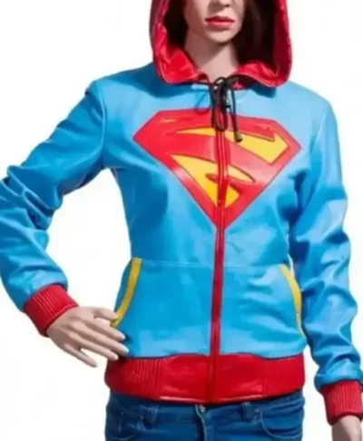 Supergirl Hooded Leather Jacket
