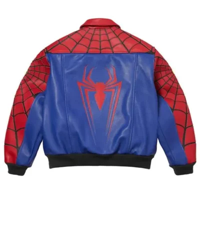 Supreme Spider Man Bomber Leather Jacket