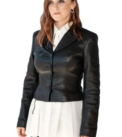 Ted Lasso S04 Premiere Faye Marsay Black Leather Jacket