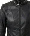 The Batman Selina Kyle Leather Jacket close up shoot