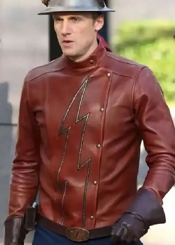 The Flash Teddy Sears Brown Leather Jacket