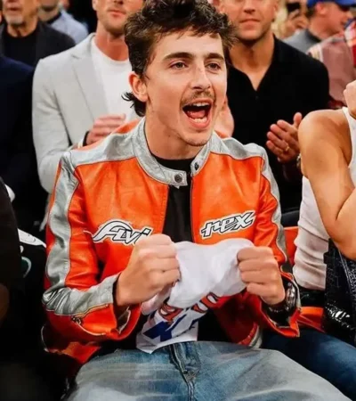 Timothée Chalamet Avirex Orange Leather Jacket