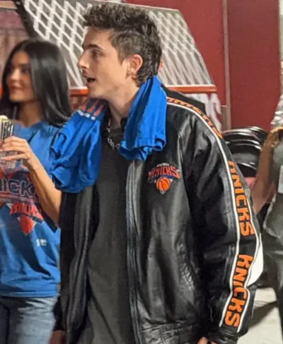 Timothée Chalamet Knicks Leather Jacket
