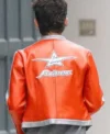 Timothee Chalamet Playoffs Avirex Orange Leather Jacket For Sale