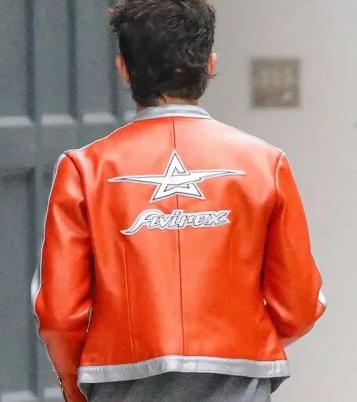 Timothee Chalamet Playoffs Avirex Orange Leather Jacket For Sale