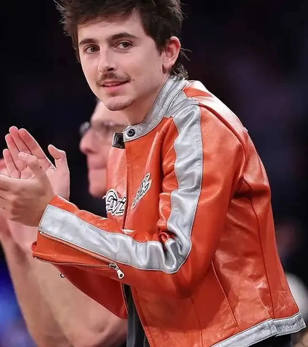 Timothee Chalamet Playoffs Avirex Orange Leather Jacket
