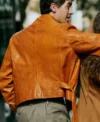 Tom Blyth People We Meet on Vacation 2026 Alex Tan Brown Leather Jacket For Sale