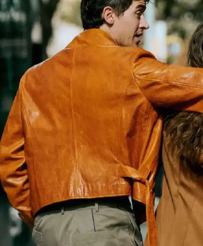 Tom Blyth People We Meet on Vacation 2026 Alex Tan Brown Leather Jacket For Sale